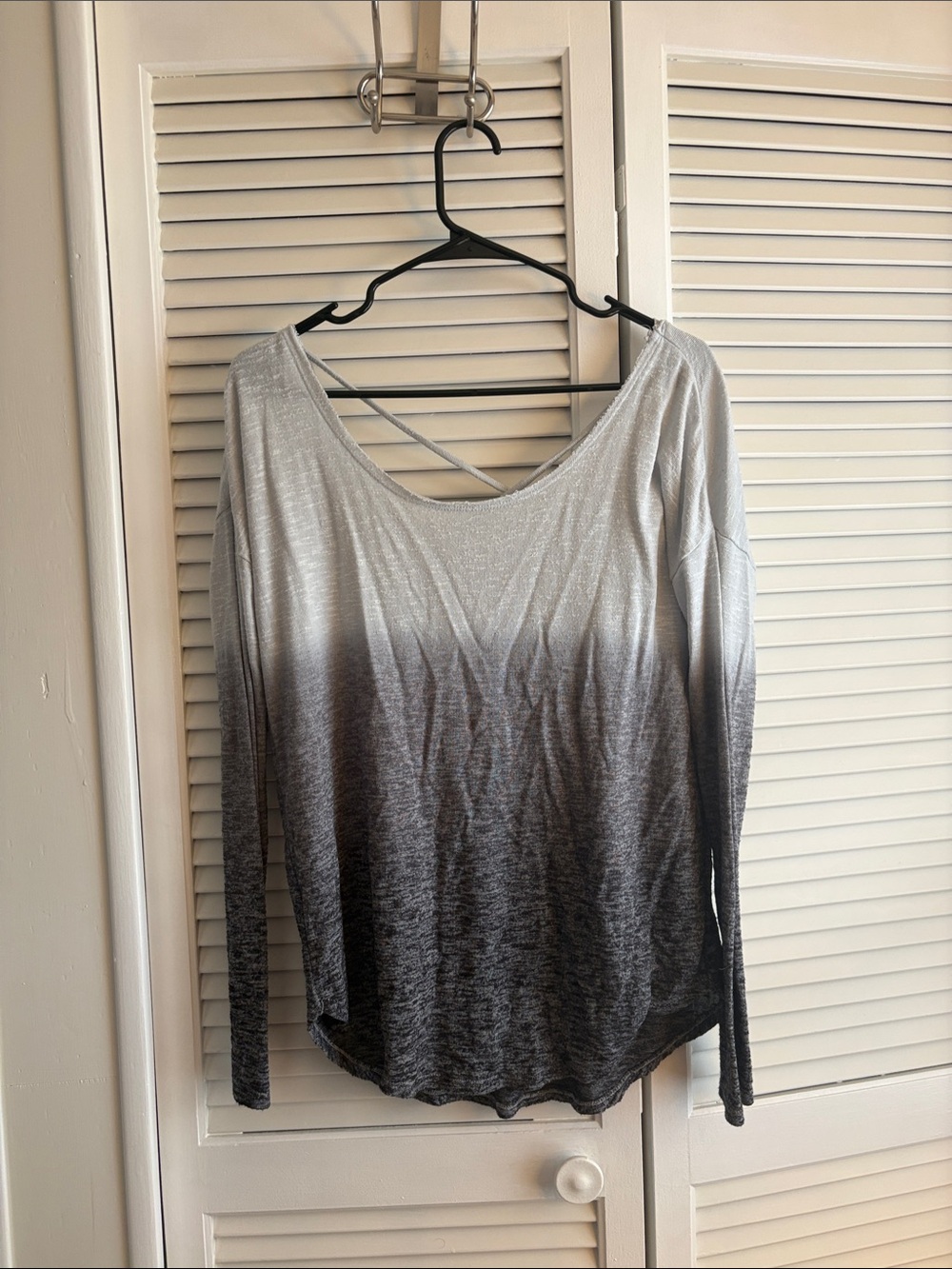 Ombre Long Sleeve Top - Gray